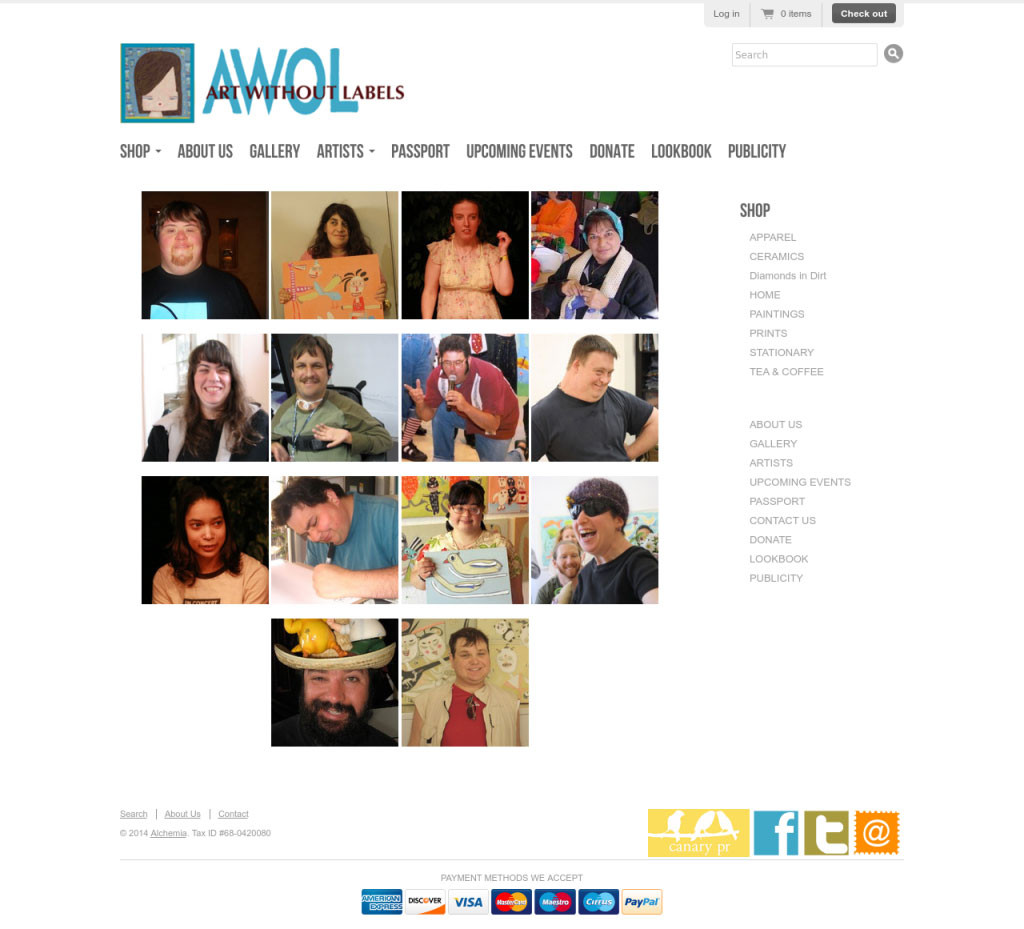 Art WithOut Labels Web Page